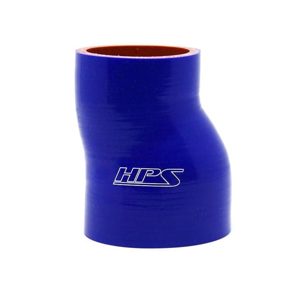 HPS HTSOR-250-350 2-1/2"-3-1/2" ID 3" Blue Silicone Offset Reducer Coupler Hose