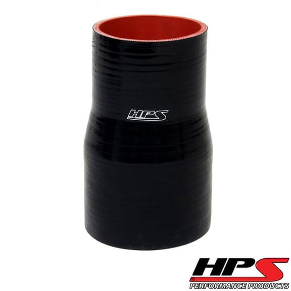 HPS HTSR-275-350-L4 2-3/4"-3-1/2" ID 4" 4ply Black Silicone Reducer Coupler Hose