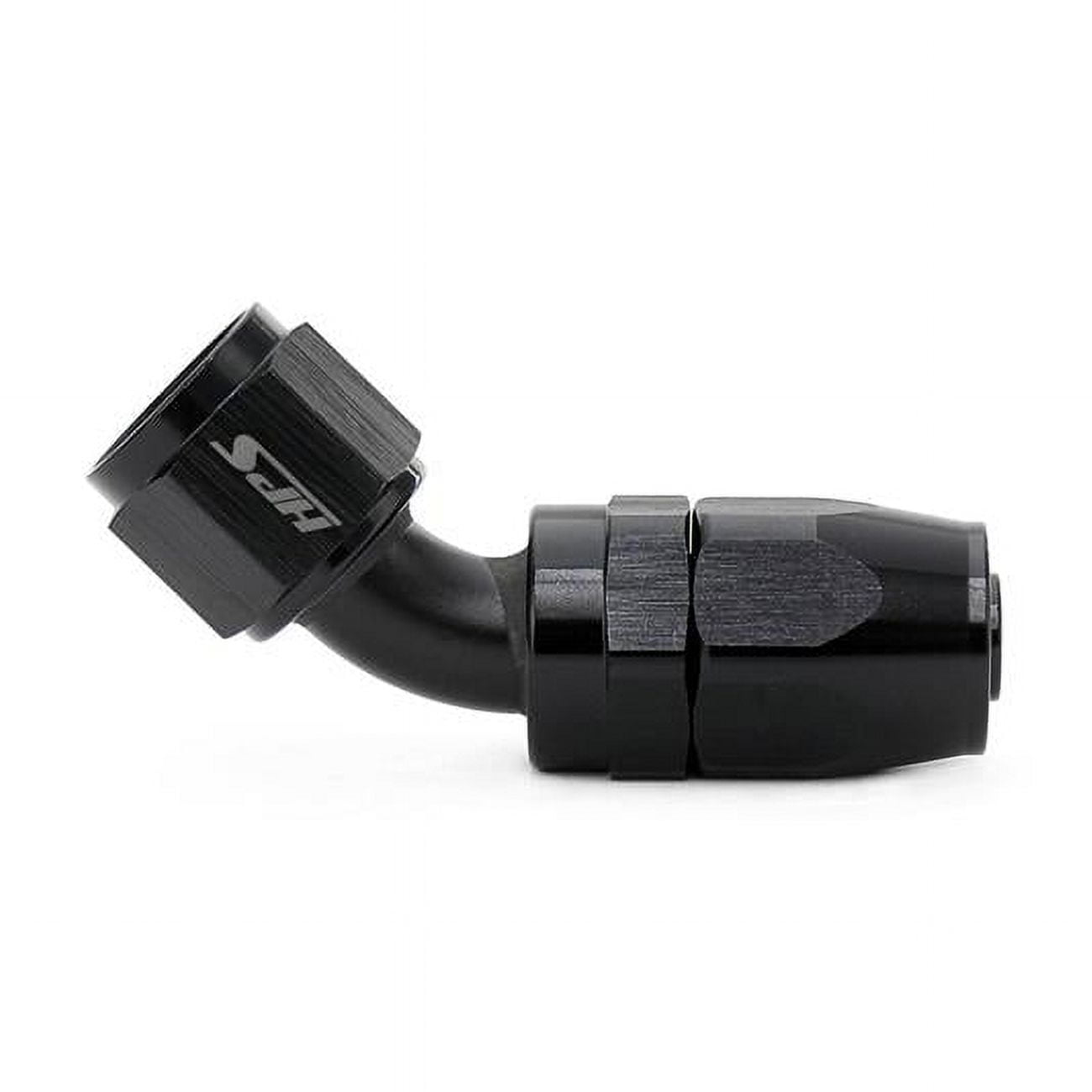 HPS Performance 45 Degree -8 AN Male to Male Union Adapter, Aluminum, Black main image 0