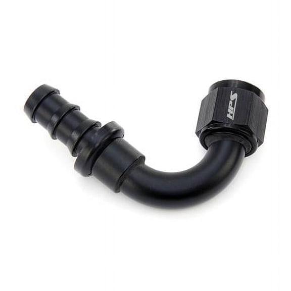 HPS Performance -12 AN 120 deg Aluminum Push-on Hose End, Black