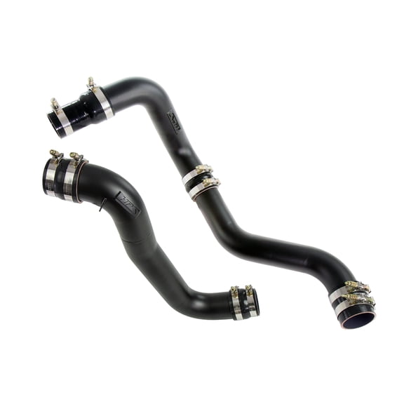 HPS Performance Black Charge Pipe with Turbo Boots Hot and Cold Side Compatible for 2013-2016 Chevy Silverado GMC Sierra 2500 HD 3500 HD 6.6L Duramax Diesel LML, 17-150WB