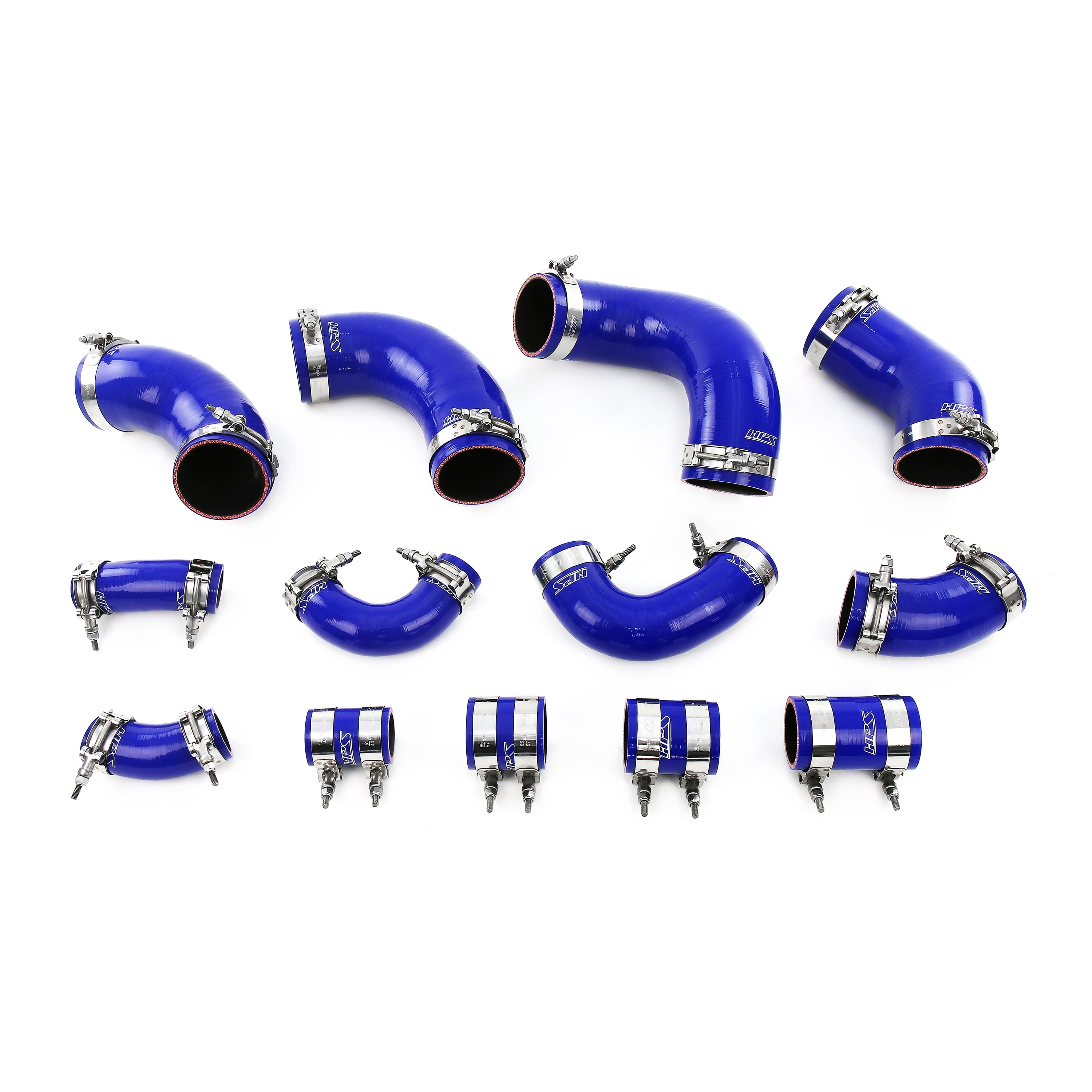 HPS Performance Blue Reinforced Silicone Intercooler Hose Boots Kit