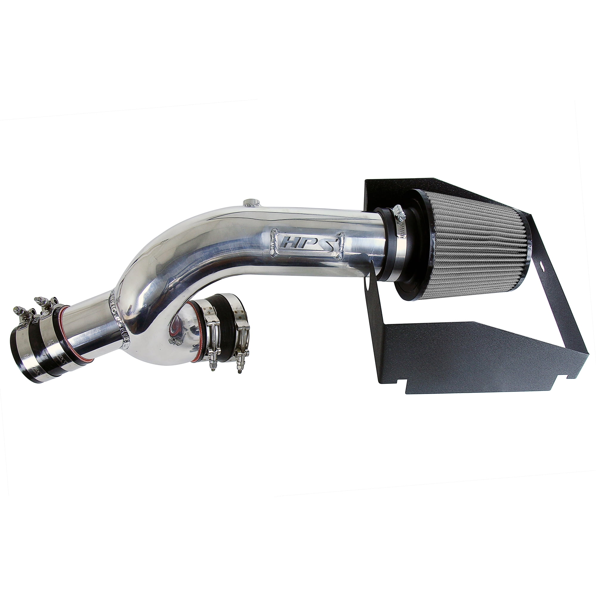 HPS Performance Polish Shortram Air Intake Kit + Heat Shield Cool Ram