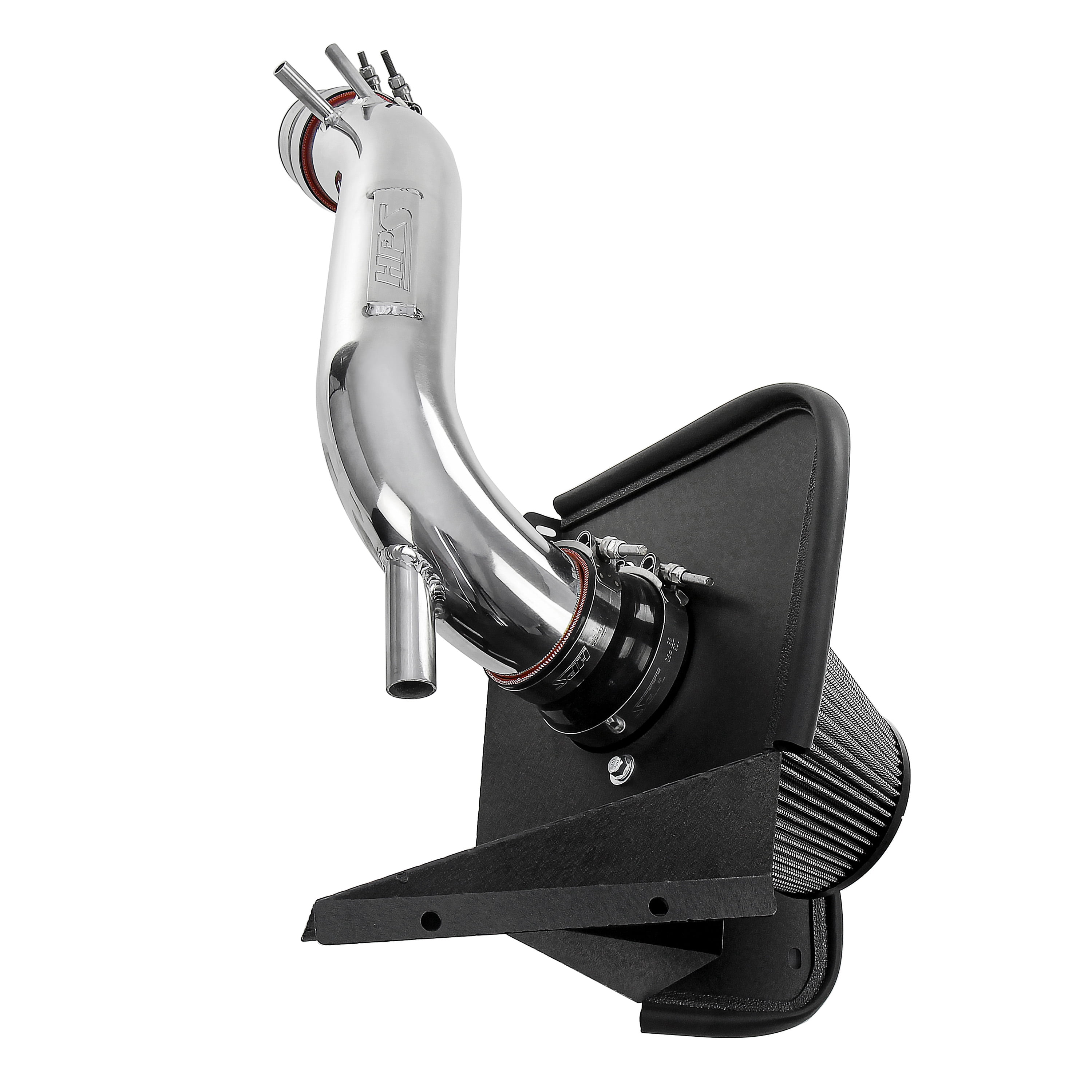 HPS Performance Polished Air Intake Kit with Heat Shield Cool Ram ...