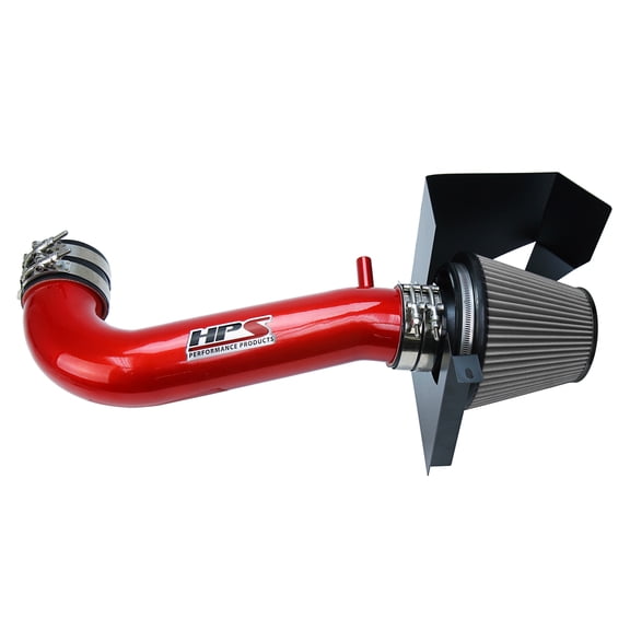 HPS Performance Red Shortram Air Intake Kit + Heat Shield Cool Ram Compatible for 2011-2020 Dodge Charger Challenger 300C 5.7L V8 except Shaker Hood, 827-600R