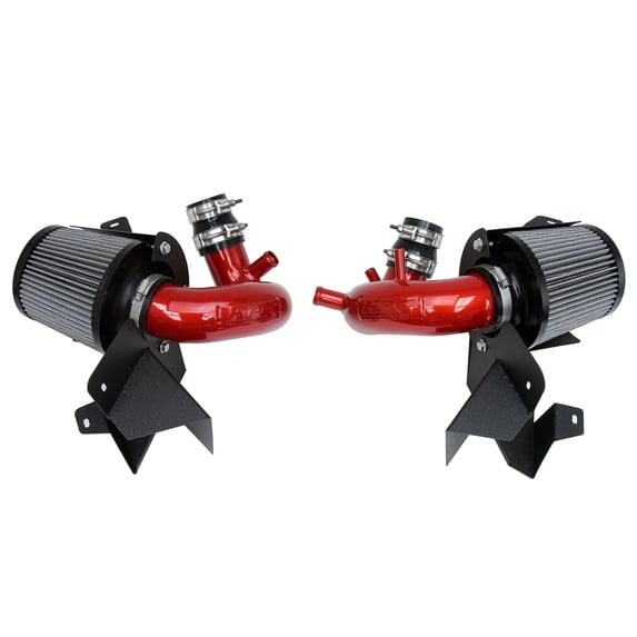 HPS Performance Red Shortram Air Intake Kit + Heat Shield Cool Ram Compatible for 2018-2022 Kia Stinger 3.3L V6 Twin Turbo, 827-672R