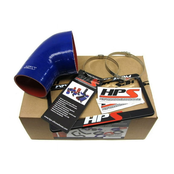 HPS Performance  Reinforced Silicone Post MAF Air Intake Hose Kit for 2001-2006 BMW E46 M3, Blue