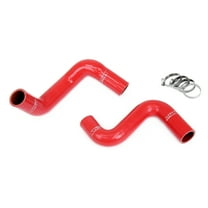 HPS Red 3-ply Reinforced Silicone Radiator Coolant Hose Kit Compatible for 1989-1998 Nissan 240SX with LS Swap (LS1 water pump, 8 o'clock thermostat, KA24DE radiator), 57-2057-RED