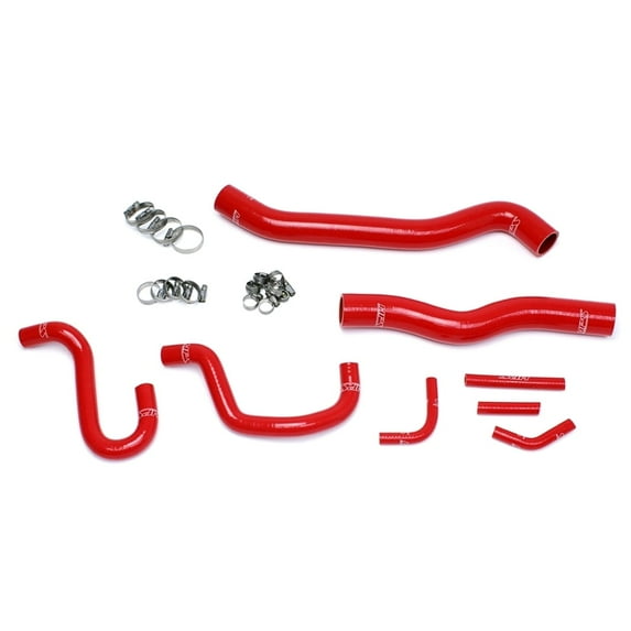 HPS Reinforced Red Silicone Radiator Heater Hose Kit Coolant for Hyundai 12-16 Genesis Coupe 3.8L V6 Left Hand Drive