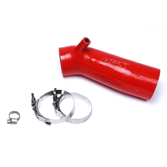 HPS Red Reinforced Silicone Post MAF Air Intake Hose Kit Compatible for Honda 13-16 Accord 2.4L, 57-1445-RED