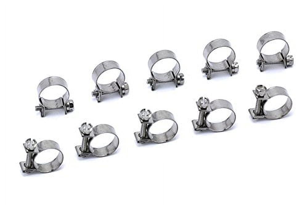 HPS Stainless Steel Fuel Injection Hose Clamps 10pc Pack 5/8" 45/64" (16mm 18mm)