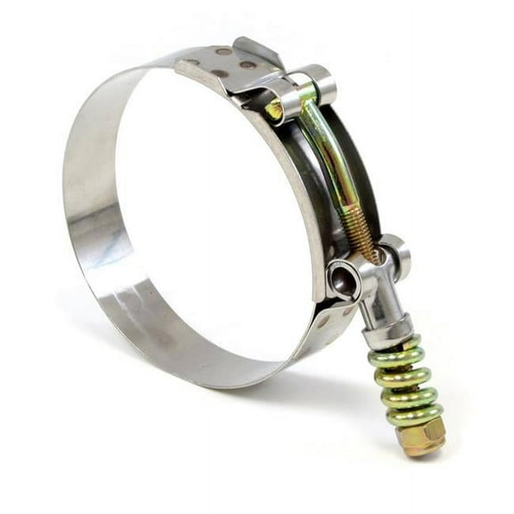 HPS Stainless Steel Spring Loaded T-Bolt Clamp SAE 84 for 3.25" ID hose - Effective Size: 3.5"-3.82"
