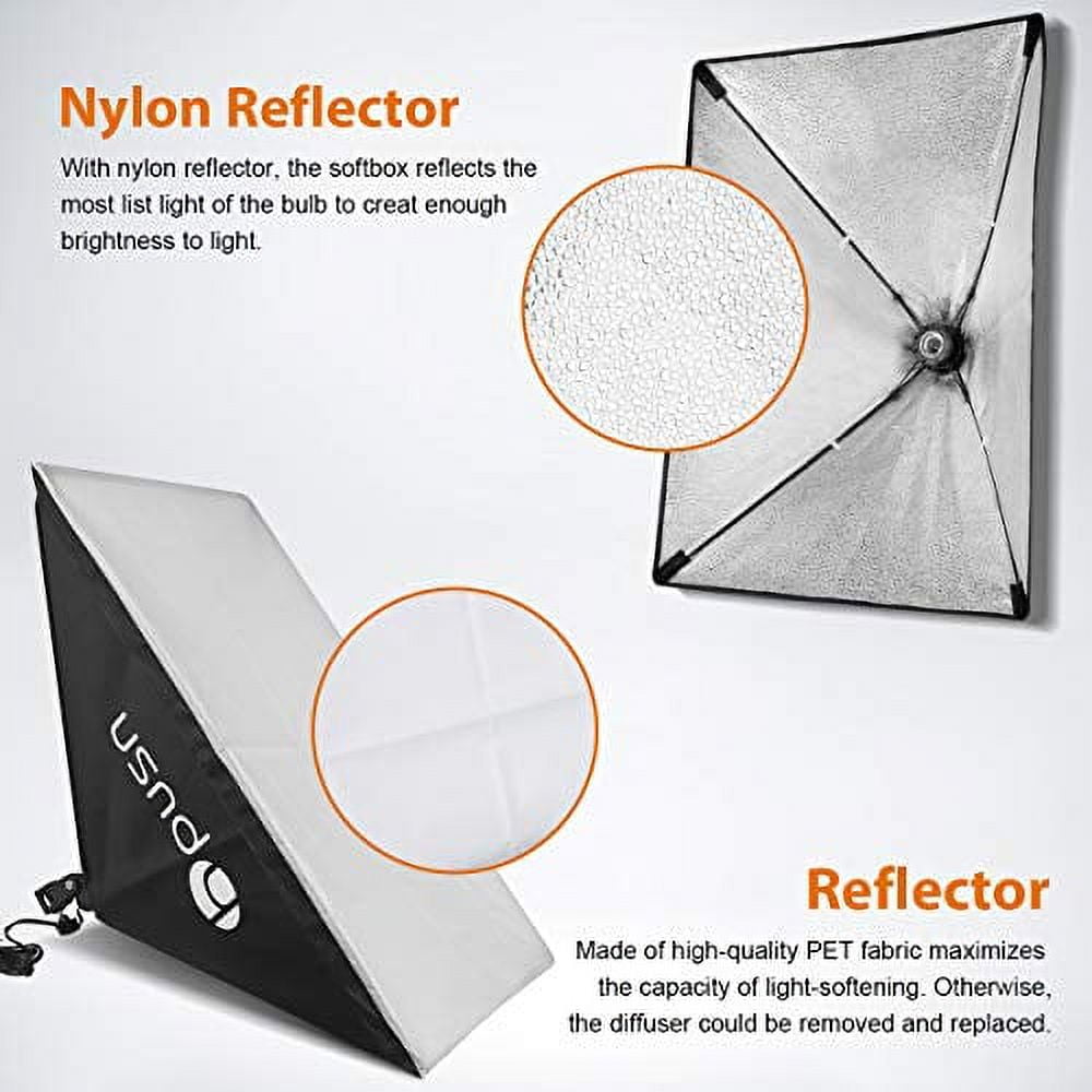HPUSN Softbox Lighting Kit Photography Studio Light with 20 inch X