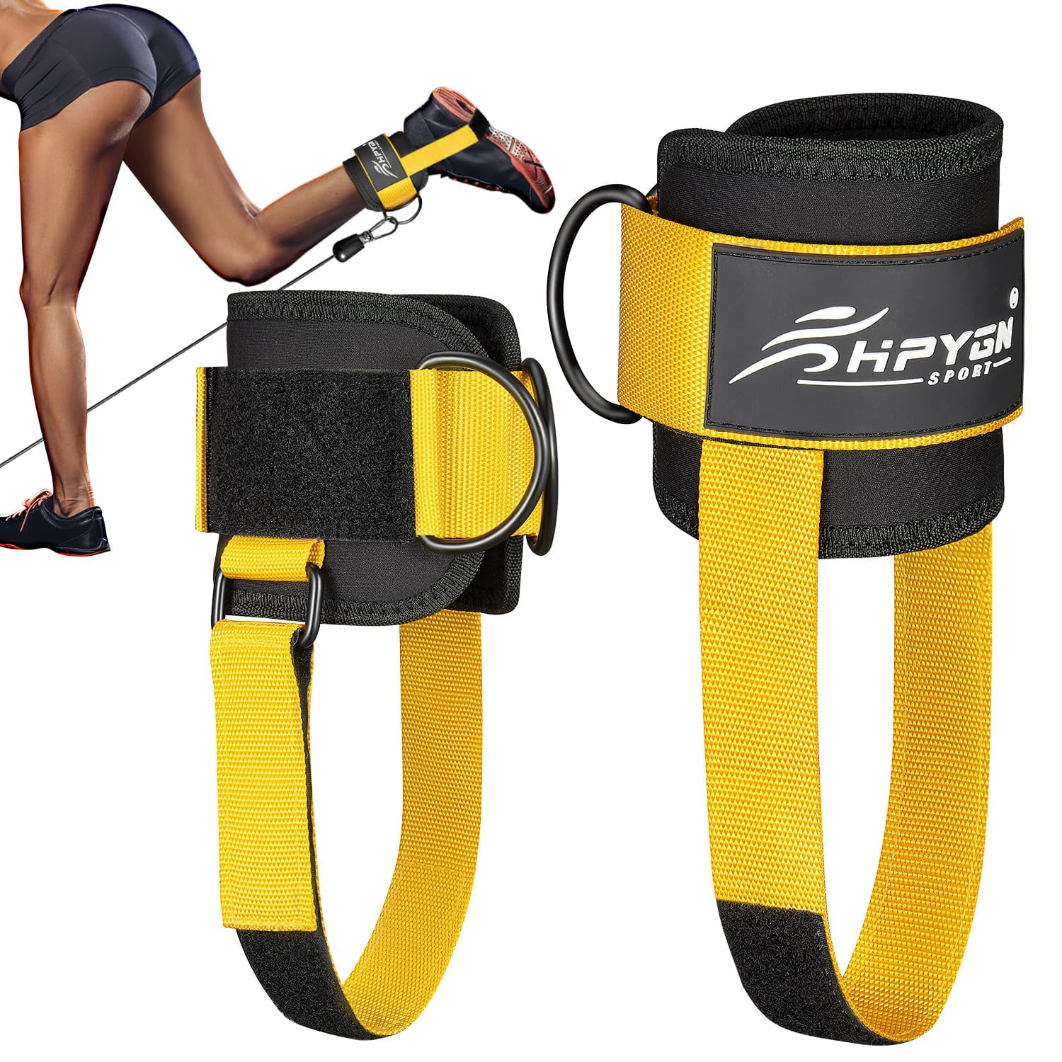 HPYGN Ankle Strap for Cable Machine Padded Ankle Straps for Cable Machine Kickbacks Glute Workouts Leg Extensions Curls Booty Hip Abductors Exercise Walmart Business Supplies