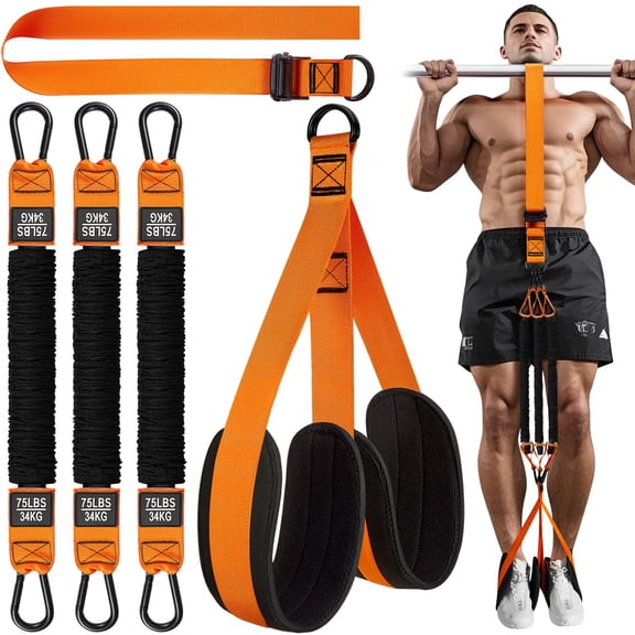 HPYGN Two Foots Pull Up Assistance Bands, Heavy Duty Resistance Band for Pull Up Bar, Adjustable Weight/Size with Fabric Feet/Knee Rest, Bands for Pull Up Assist for Strength Training, Pull Up