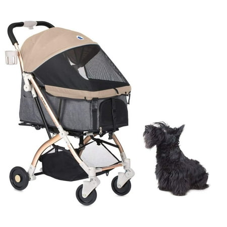 HPZ Pet Rover Lite Travel Dog, Cat & Pet Stroller, Taupe