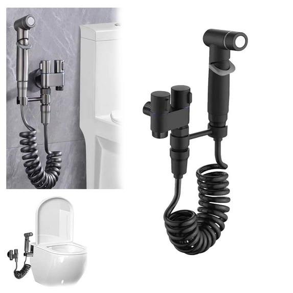 HPZZ 1-In-2-Out Dual Control Valve, 2023 New Hand Held Bidet Sprayer for Toilet, Mini Toilet Faucet Sprayer Kit Butt Washer, for Washing Machine and Toilet.