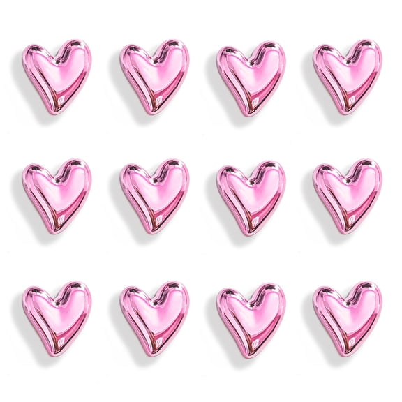HPZZ 12PCS Refrigerator Magnets Pink Magnets for Fridge 0.83in Small Love Heart Cute Decorative Magnet Set for Home Kitchen Office Whiteboard Decor