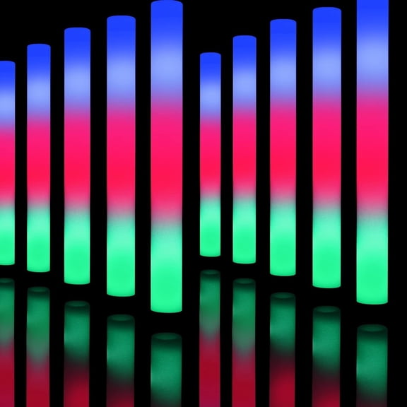 HPZZ 200 PCS LED Foam Sticks, Bulk Glow Sticks, Foam Glow Sticks for Wedding with 3 Modes Colorful Flashing, Glow in the Dark Party Supplies for Wedding, Raves, Concert, Sporting Events light