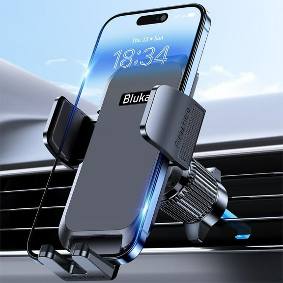 HPZZ Car Phone Holder Mount, Super Stable Air Vent Cell Phone Car Mount with 2025 Metal Hook Clip, 360 Rotation,One Button Release for iPhone, Samsung, Google, and All Other Smartphones