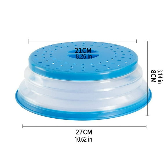 HPZZ Collapsible Microwave Splatter Cover, 10.5 Inch, Dishwasher-safe, Microwave Plate Cover With Steam Vent,BPA-Free Silicone & Plastic(gray)