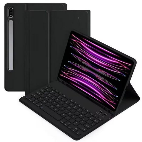 HPZZ Galaxy Tab S10+ Plus/S9+ Plus/S9 FE+ Plus 12.4" /S8+/S7+/S7FE Tablet Case with Keyboard, Candy Colors Slim Protective Cover with Magnetic Detachable Keyboard with S Pen Holder,Purple