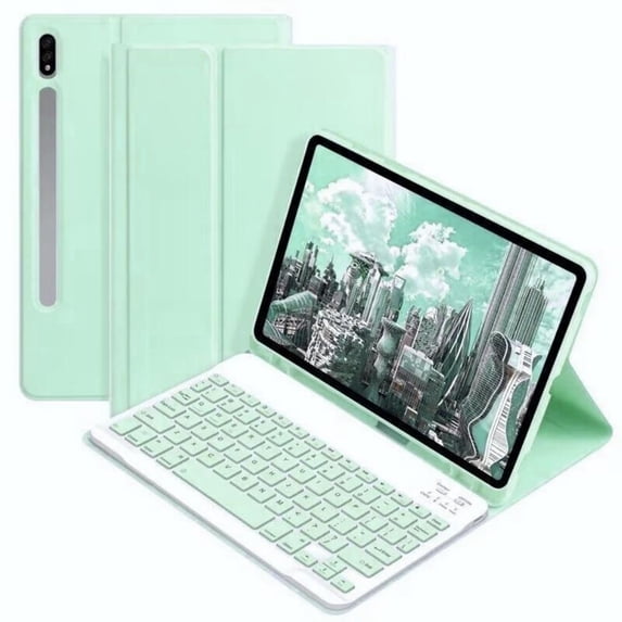 HPZZ Galaxy Tab S10+ Plus/S9+ Plus/S9 FE+ Plus 12.4" /S8+/S7+/S7FE Tablet Case with Keyboard, Candy Colors Slim Protective Cover with Magnetic Detachable Keyboard with S Pen Holder,Purple