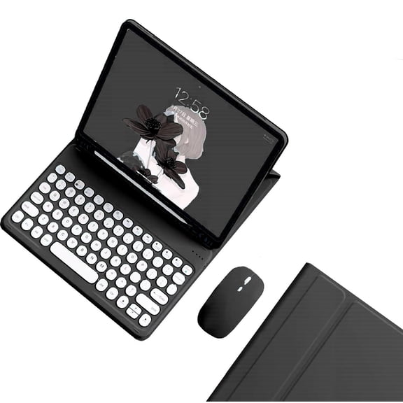 HPZZ Keyboard Case Compatible with Fire HD 10 / Fire HD 10 Plus 2023/2021 Release 13th/11th Generation Case with Keyboard and Bluetooth Mouse, Detachable Candy Color Keyboard Round Key