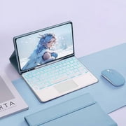 HPZZ Keyboard Case Compatible with Samsung Galaxy Tab S9 FE 10.9" / S9 11" 2023,Slim Smart 7 Color Backlit Detachable Tablet Keyboard and Mouses,with Smart Touchpad Built in Pen Holder