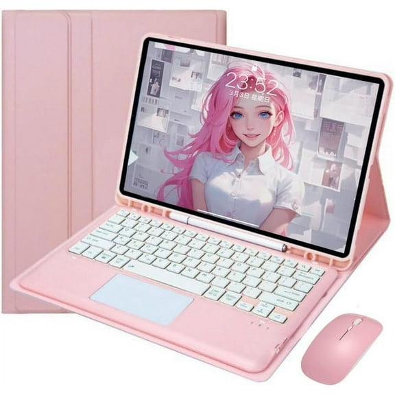 HPZZ Keyboard Case Compatible withiPad 9th 8th 7th Generation 10.2",Slim Smart Case,Detachable Tablet Keyboard and Mouses with Smart Touchpad.Built in Pen Holder, Auto Sleep - Green