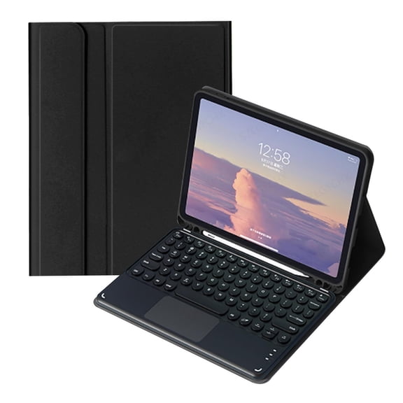 HPZZ Keyboard Case with Touchpad Compatible with iPad Pro 11 Inch (M4, 2024), Smart Keyboard Folio Cover with Pencil Holder, Multi-Touch Trackpad, Detachable Keyboard , Black