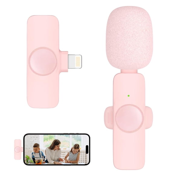 HPZZ Professional Wireless Lavalier Microphone for iPhone iPad, Cordless Omnidirectional Clip Mic, Plug-Play Microphone for Interview Video Podcast Vlog YouTube