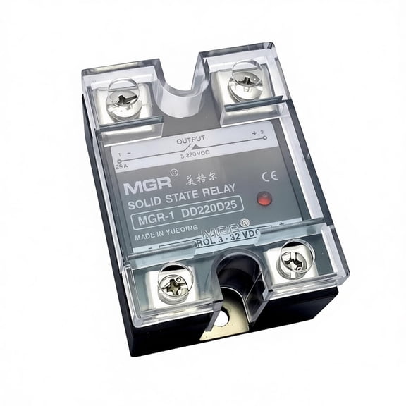 HQ 25A Solid State Relay SSR DC-DC Input 3-32V DC Load 5-220V DC, MGR-1 DD220D25 Module for Motor Control and Industrial Automation