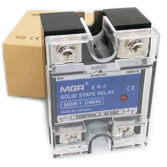 HQ 40A Solid State Relay SSR DC-AC Input 3-32V DC Load 24-480V AC MGR-1 D4840