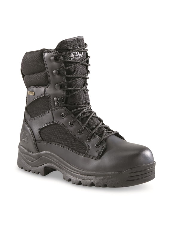 Men's Waterproof Side Zip Tactical Boots Black 9.5D    (Medium)