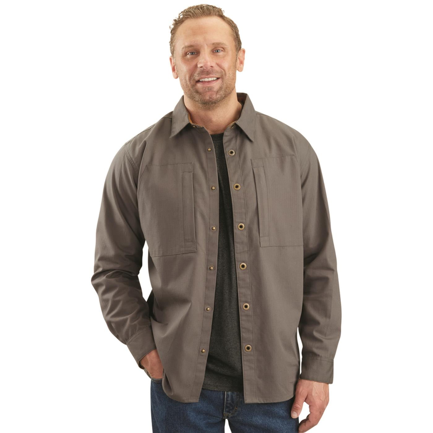 HQ ISSUE Ripstop Utility Overshirt Graphite Gray L Tall - Walmart.com