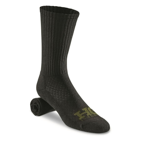 HQ ISSUE Tactical Socks, 10 Pairs Black LARGE