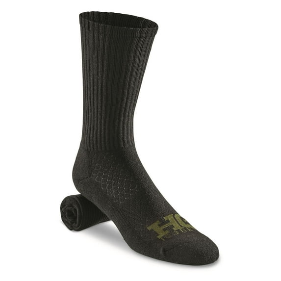 HQ ISSUE Tactical Socks, 10 Pairs Black MEDIUM