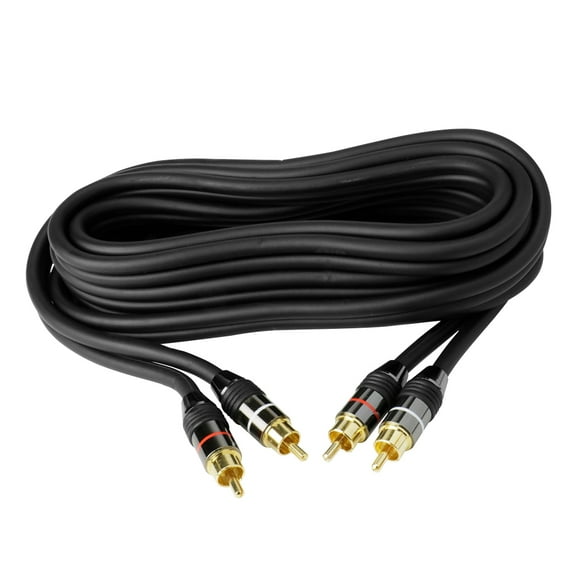 HQ Series Dual Digital RCA-Male to RCA-Male Analog Audio Cable for DVD, HDTV, DirecTV (12ft, Black)