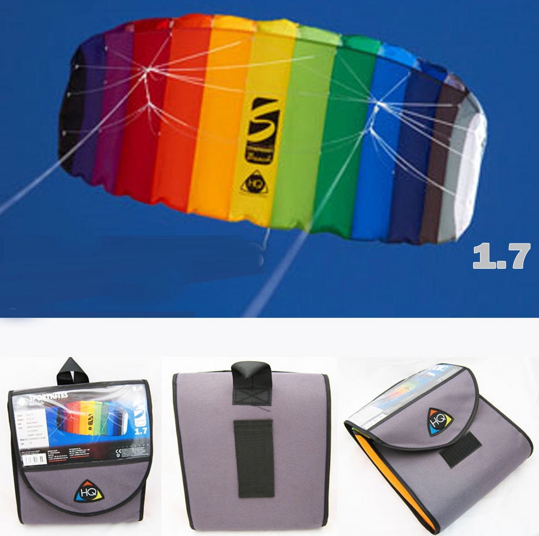 HQ TRAINER POWER KITE 1.8 W/ CONTROL BAR SYMPHONY BEACH BEGINNER