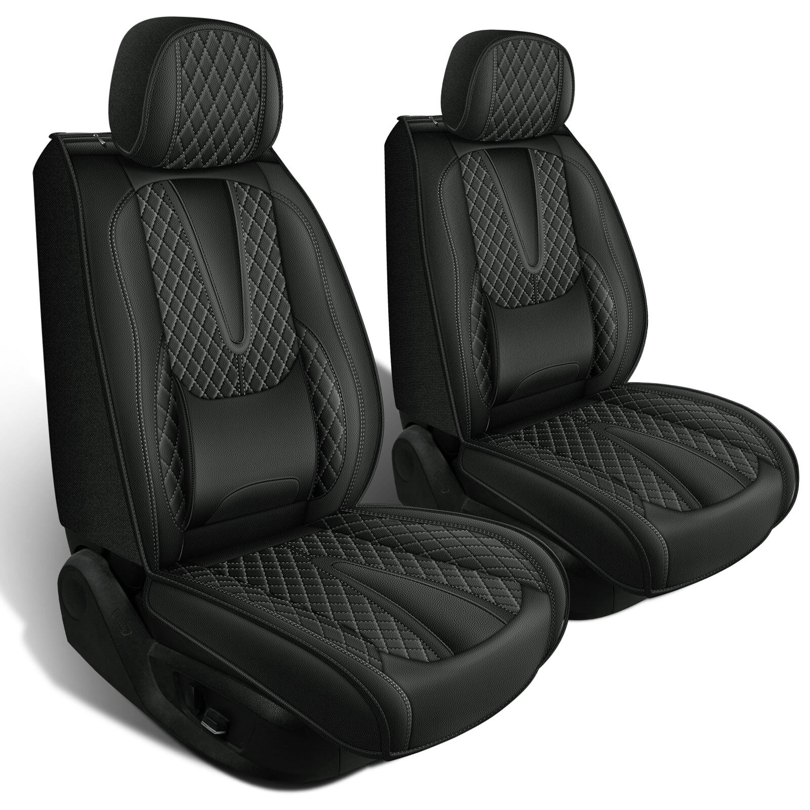HQBQBUG Car Seat Cover Front Seats Only Fit for Chevrolet/Chevy Camaro 2000-2025 Leather Seat Cover Cushion Compatible Airbag,Automotive Luxury Interior Black,Front Seat