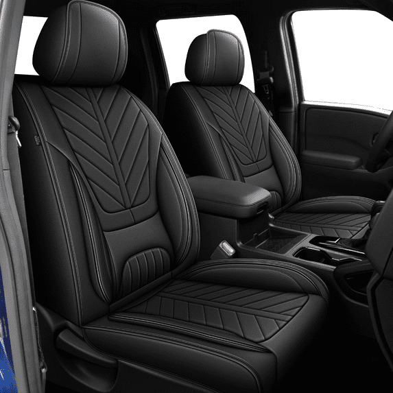 HQBQBUG Car Seat Covers Front Seats for Dodge Charger 2007-2024:Waterproof Leather Seat Covers Cushion Breathable Comfort Car Seat Protector(Black,2 Seats)