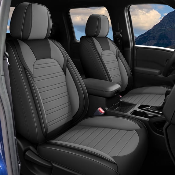 HQBQBUG Car Seat Covers Front Seats Fit for Lexus HS 250h 2010-2012 Waterproof Leather Seat Covers Cushion Comfort Car Seat Protector Easy Install(Grey,2 Seats)
