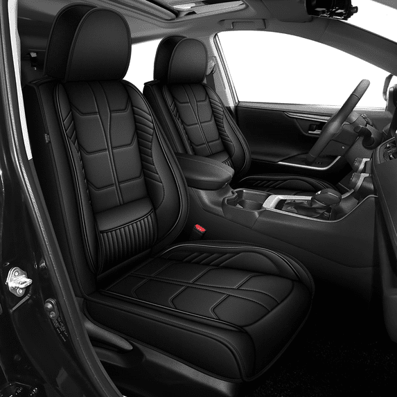 HQBQBUG Car Seat Covers Front Seats for Toyota Crown 2023-2025,Waterproof Premium Leather Car Seat Protector,Anti-Slip Stylish Compatible Airbag(2 Seats,Black)