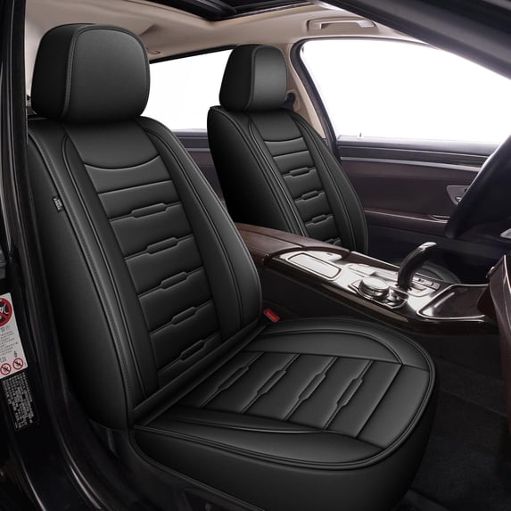 HQBQBUG Car Seat Covers Full Set for Buick Rendezvous 2002-2007,Waterproof Leather Seat Covers Cushion Comfort Automotive Interior Accessories Compatible Airbag Black,Full Set(2 Row 5 Seats)