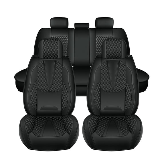 HQBQBUG Car Seat Covers Full Set Custom Fit for Ford Bronco Sport 2021-2025 Full Set Leather Seat Cushion Waterproof Automotive Seat Covers Protector Black,FullSet(5Seat)