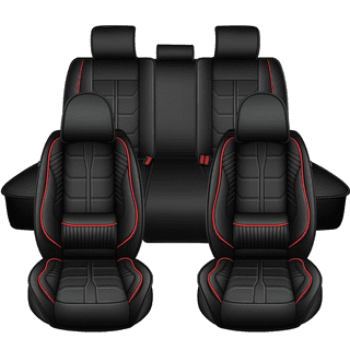HQBQBUG Car Seat Covers Full Set Fit for Acura TSX 2009-2014,Premium Nappa Leather Car Seat Protector,Breathable Anti-Slip Full Wrapping Edge Seat Covers(5 Seats,Black&Red)