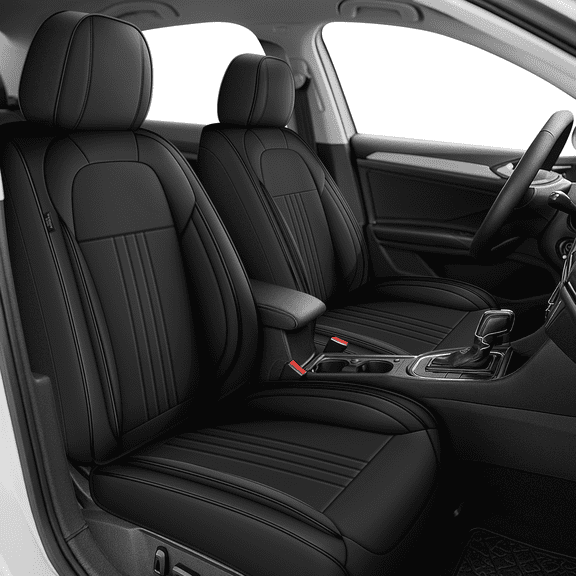 HQBQBUG Car Seat Covers Full Set Fit for Audi A3/A4/A6/A7 2009-2024 & A5 2011-2024,Premium Nappa Leather Car Seat Protector,Breathable Anti-Slip Full Wrapping Edge Seat Covers(Black,5 Seats)
