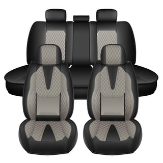 HQBQBUG Car Seat Covers Full Set Fit for Chevrolet Chevy Colorado 2015-2025 Faux Leather Seat Cover 2 Rows 5 Seats Seat Cover Cushion Protector Waterproof Grey,FullSet(5Seat)
