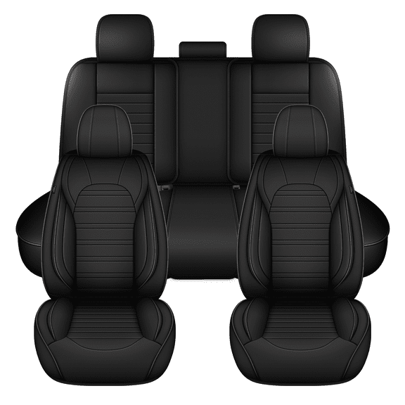 HQBQBUG Car Seat Covers Full Set Fit for Lexus LS 460/500 2007-2023 5-Seat Full Set Waterproof Leather Seat Covers Car Seat Protector Easy Install(Black,5 Seats)